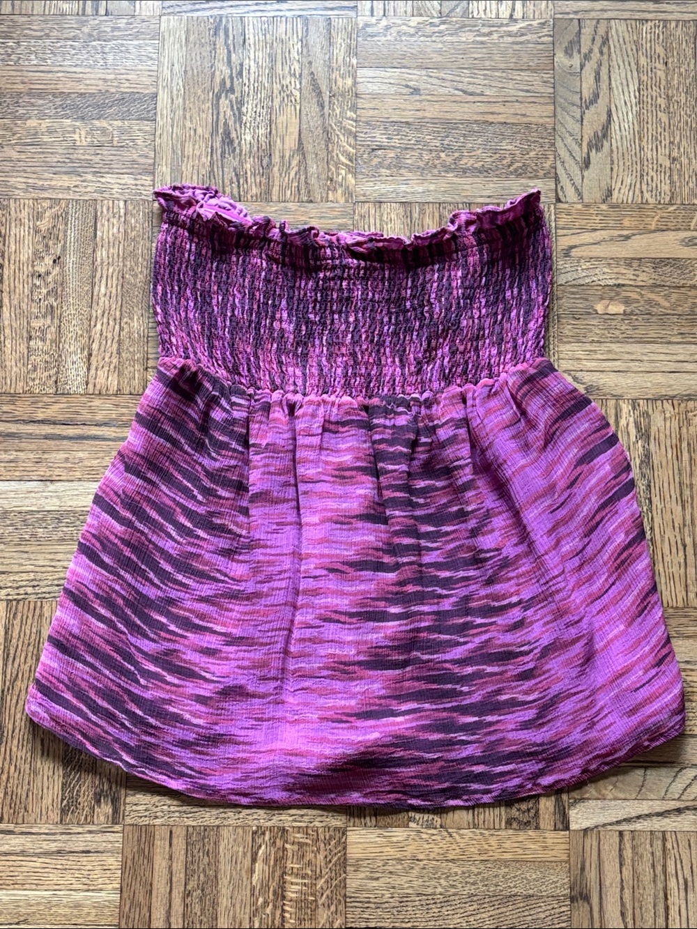 Express Smocked Pink Purple blouse